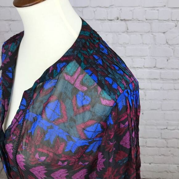 Lucky Brand Women's Size L Geometric All Over Print Blouse - Picture 3 of 6